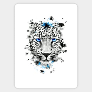 Leopard with blue eyes Sticker